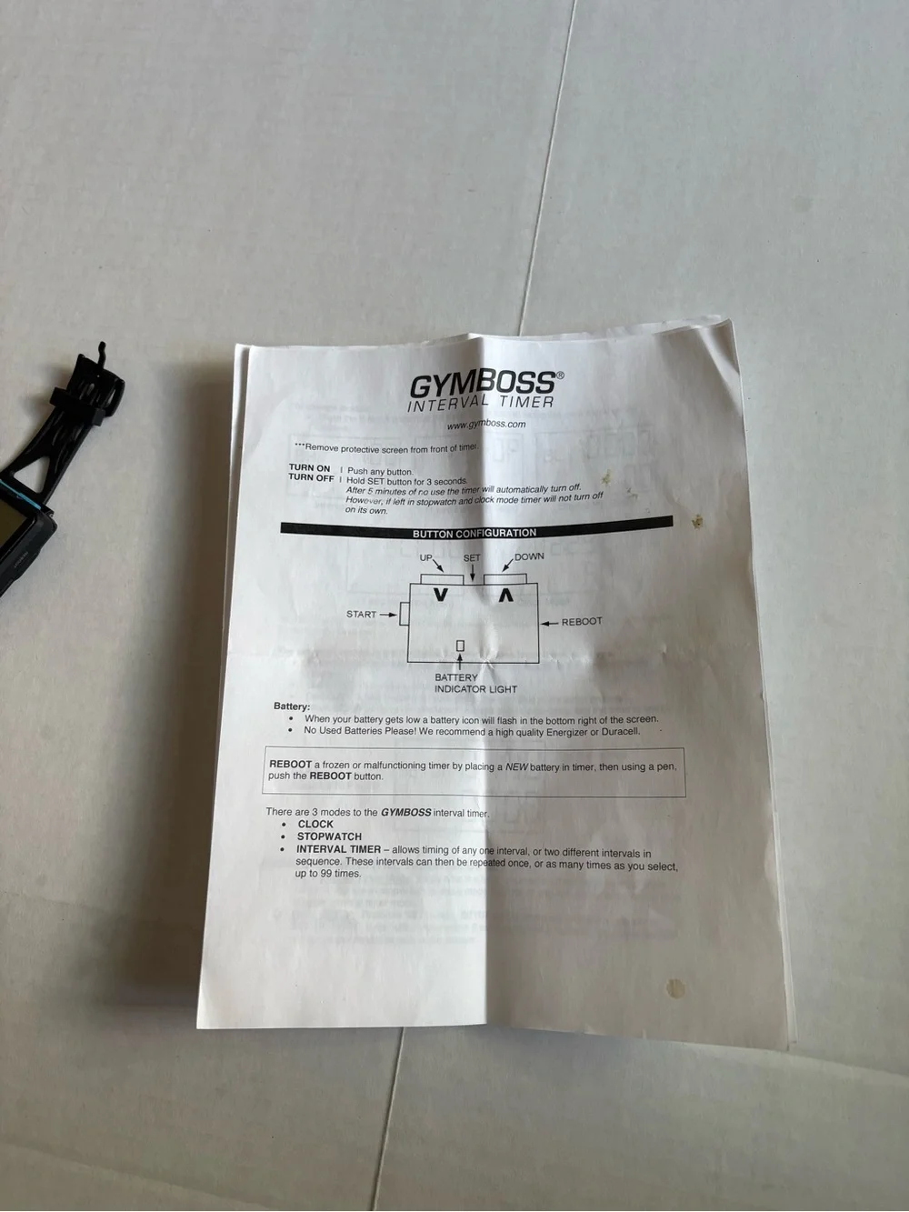 Gymboss Interval Timer